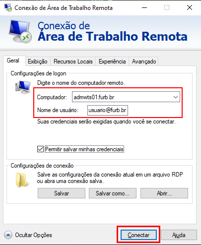 Conectar no Servidor